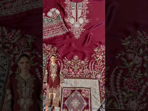 Ethnc E1141/104/414 Luxury Silk Embroidered 3 Pc Unstitched Kaftan Suit PA-204