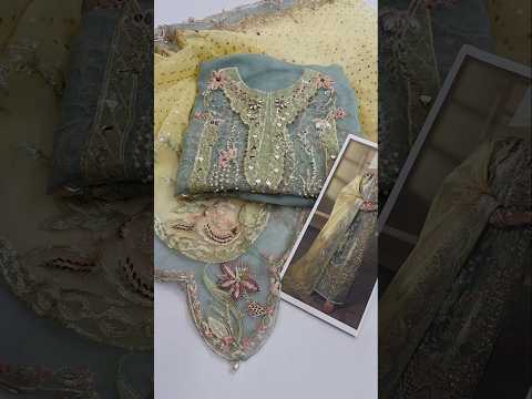 Crimson JHALAK Luxury Organza Embroidered 3Pc Unstitched Suit PA-150