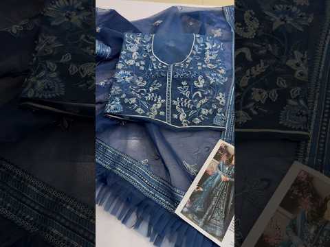 Afrozeh Luxury Organza Embroidered 3Pc Unstitched Suit Yale - PA - 105