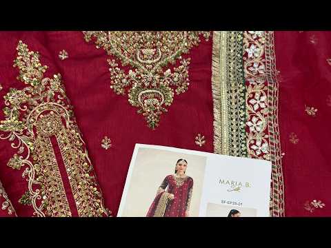 Maria.B EF-25 Virasat Luxury Raw Silk Embroidered 3 Piece Unstitched Suit PA-163