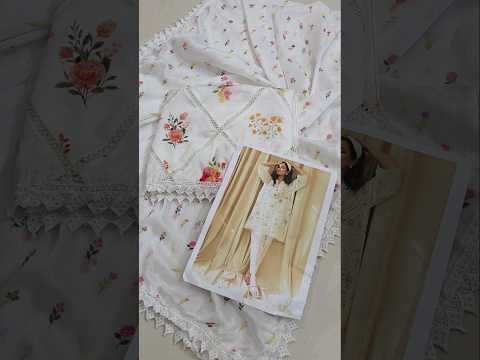 Farida Hassan - Luxury Lawn Embroidered 3 Piece Unstitched - Vanilla