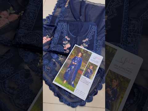 Elaf Luxury Lawn Embroidered Unstitched 3PC Suit | BlueBelle