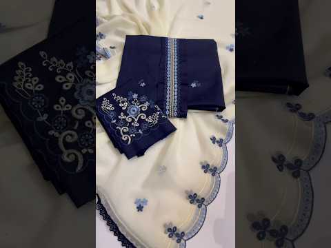 Pehnawa Luxury Lawn Embroidered 3 Pc Unstitched Suit - Amani Sapphire