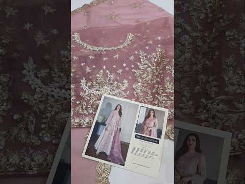 Emran Kashif Luxury Organza Embroidered 3Pc Unstitched Suit - Petal Grace