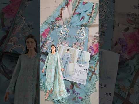 Maria B Luxury Embroidered Lawn Unstitched 3Pc Suit ELS-26-15-Aqua