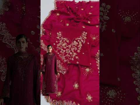 Iznik CC-109 Luxury Chiffon Embroidered 3Pc Unstitched Suit PA-241