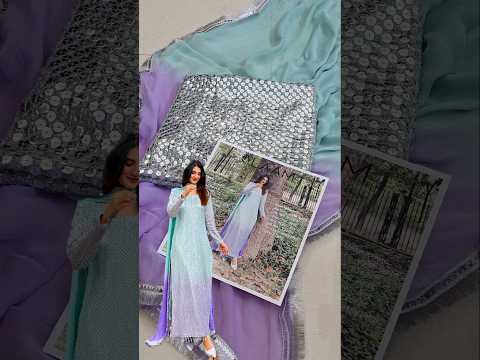 Poshkari Tie N Die Luxury Chiffon Embroidered Suit L-101