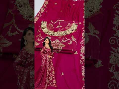 Élegance Aziya Luxury Chiffon Embroidered 3Pc Unstitched Suit PA-155