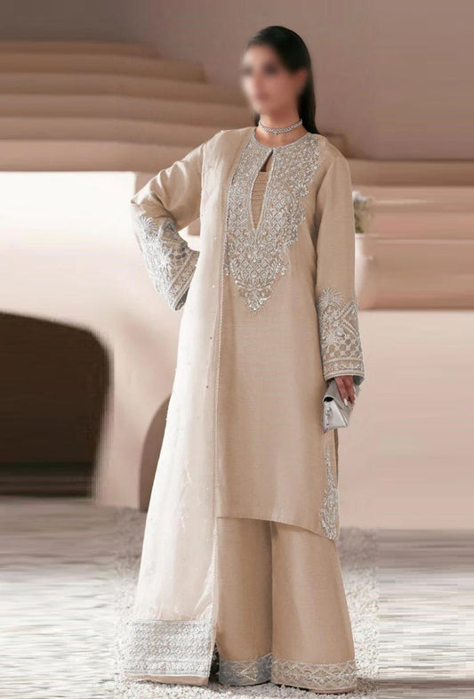 Ajr Couture Luxury Silk Embroidered 3 Piece Unstitched - Celestia