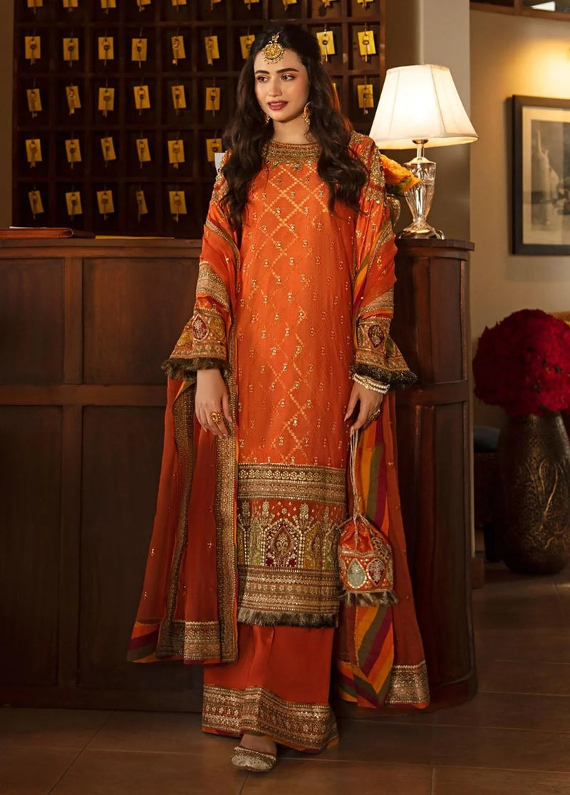 Qalamkar Luxury Formals Shadmani Collection SM-01 - Pure Cotton Jacquard 3Pc Unstitch