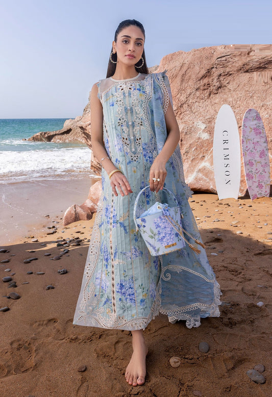 Crimson Who'S That Girl - D3 B - Lawn Embroidered 3 Piece Unstitched