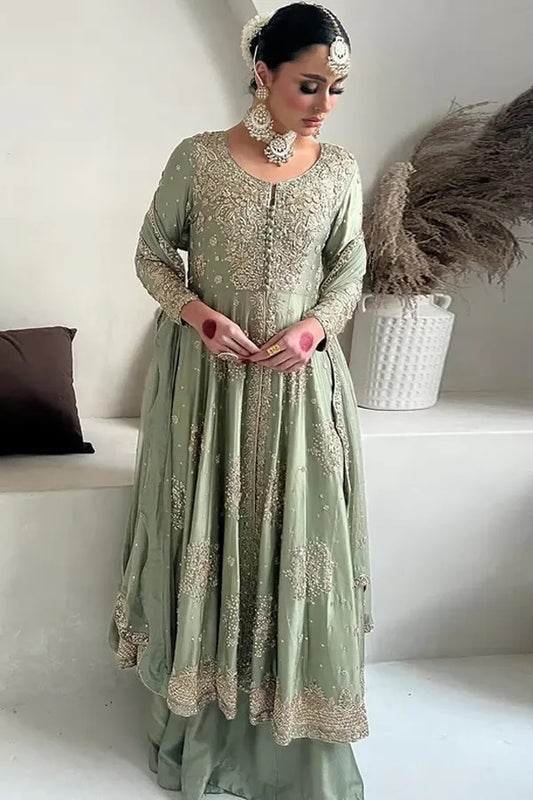 Saira Shakira Raw Silk 3 Piece Unstitched SS-09 Luxury Wedding Festive