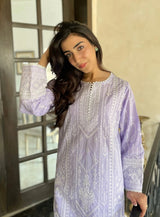 Naarj Luxury Lawn Embroidered Collection Unstitched Melody Pale Lilac