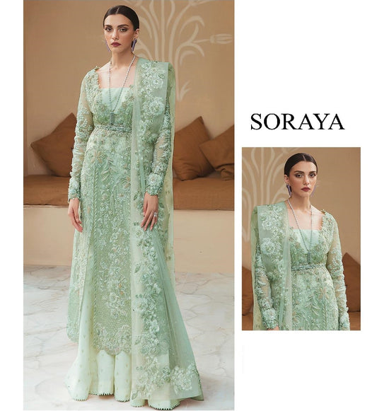 Soraya Luxury Organza Embroidered Unstitched 3PC Suit PA-117