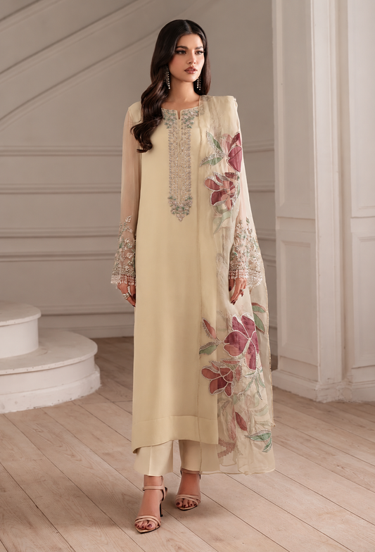 Iznik UE-413 Luxury Chiffon Embroidered 3Pc Unstitched Suit PA-269