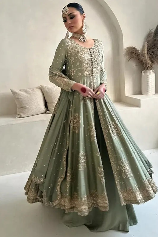 Saira Shakira Raw Silk 3 Piece Unstitched SS-09 Luxury Wedding Festive