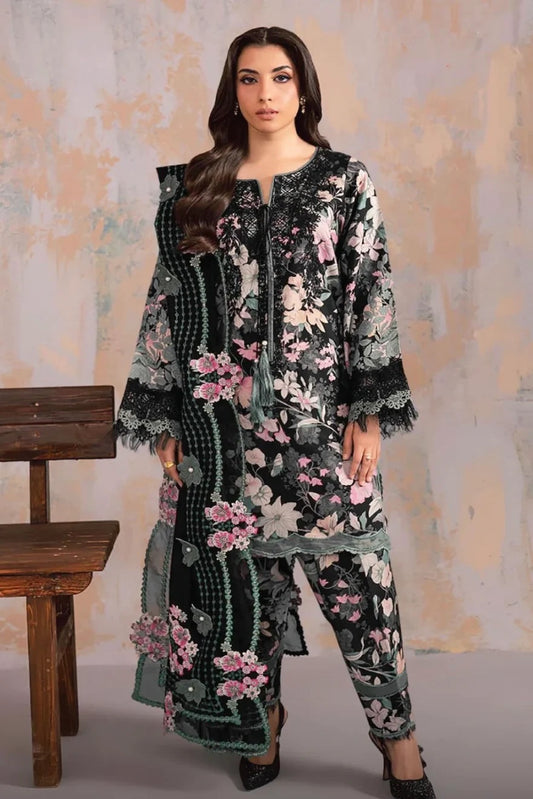 Poshkari Luxury Lawn Embroidered Unstitched 3PC Suit