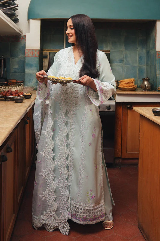 Afrozeh Luxury Embroidered Lawn Unstitched 3Pc Suit-Cham Cham