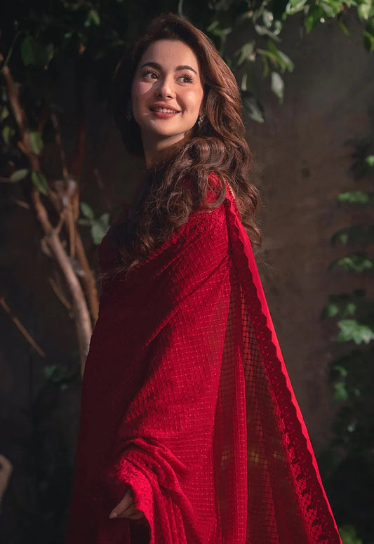 Faiza Saqlain Chiffon Embroidered 3 Piece Unsticthed Evia