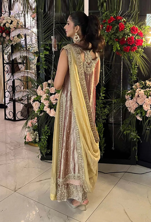 Zaina - Ayesha Makda Luxury Myssori Embroidered 3Pc Unstitched Suit-Irik