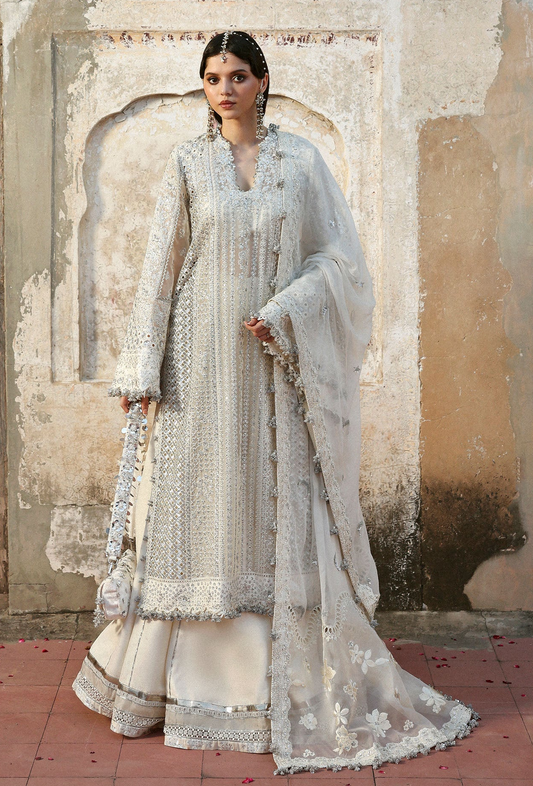 Hussain Rehar Massarat Embroidered Organza Unstitched 3Pc Suit - Sitara