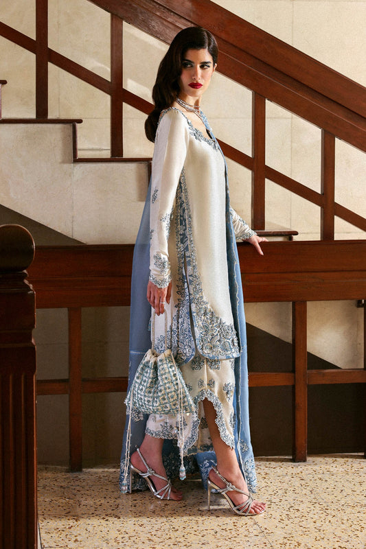 Hussain Rehar Luxury Raw Silk Embroidered Unstitched 3 Piece - Virelle