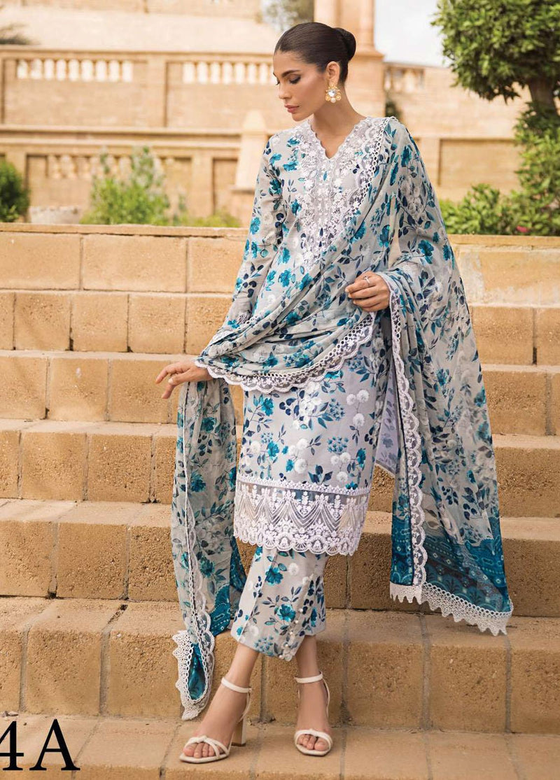 Zainab Chottani Embroidered Swiss Lawn Suits Unstitched 3 Piece ZC23L 4A - Luxury Collection