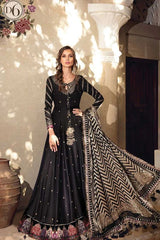 Sateen By MB Embroidered Raw Silk Satin Suits Unstitched 3 Piece MB D6 - Luxury Collection