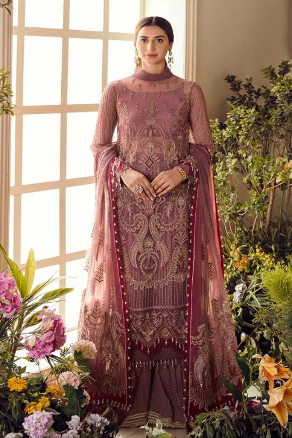 Afrozeh La Fuchsia Wedding Edit'22 Unstitched 3pc Suit D-07